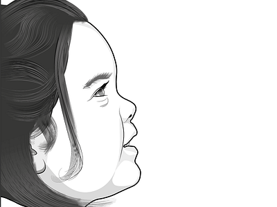 Profile illustration of child - finished