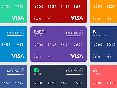 Credit Cards by Tom Bates on Dribbble