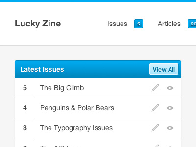 Lucky Zine cms magazine ui wip