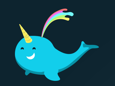 Space rainbow narwhal animation blue narwhal rainbow space unicorn whale