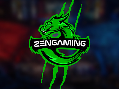 Zengaming Team Logo dragon esport green logo pro team zen zengaming