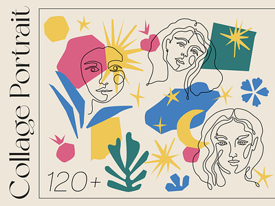 Collage Portrait | Matisse Cut-Outs & Line Art Women