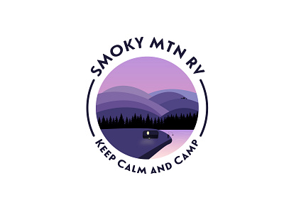 Logo for rents vehicles/ campers in the Smoky Mountains camper logo design flat logo illustrator logo logo design minimalist mountain logo unique logo vector