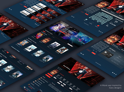 Movie app design UI|UX branding design graphic design typography ui web