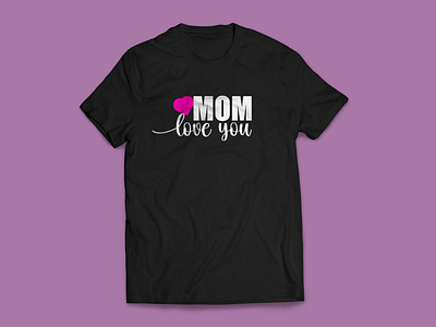 Mom love Typography t shirt design