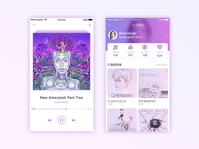 Music app app color interface，music