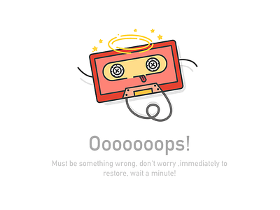 404 app illustrations，color red