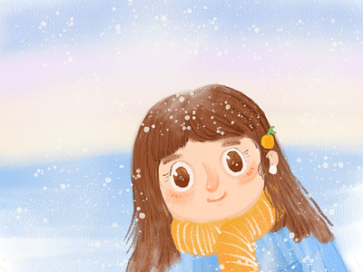 A little girl color illustration