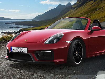 Boxster GTS - Car Rendering car rendering cgi photoshop