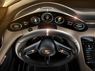 Mission E - Future Sports Car automotive design interface mission e porsche ui ux