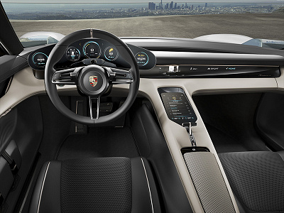 Mission E - Future Sports Car automotive design interface mission e porsche ui ux