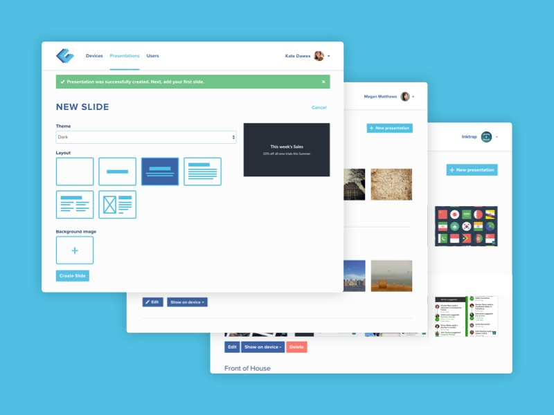 Canvuss interface design digital product web app web blue light white clean product digital interface ui