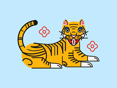 tiger animal design digital digital illustration graphic design happy illustration illustrator minimal natural nature tiger vector