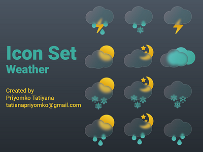 Icon Set Weather design icon icon set icons illustraion illustrator vector vector illustration weather