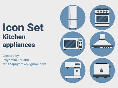 Icon Set Kitchen appliances design flat icon icon set kitchen vector