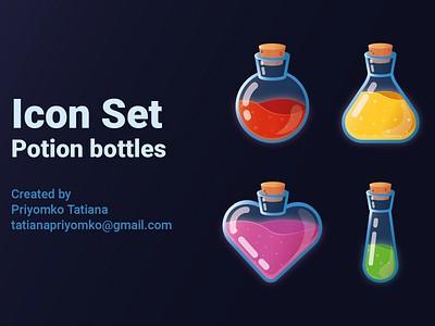 Icon Set Potion bottles design flat icon icon set potion potion bottles vector