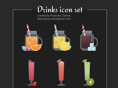 Drinks icon set