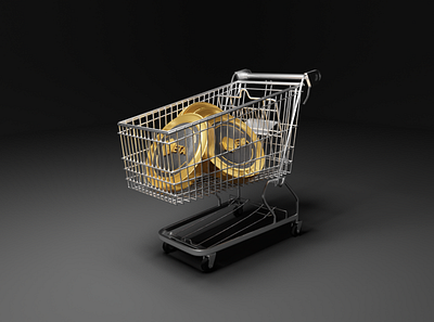 3d token in 3d cart 3d design graphic design illustration