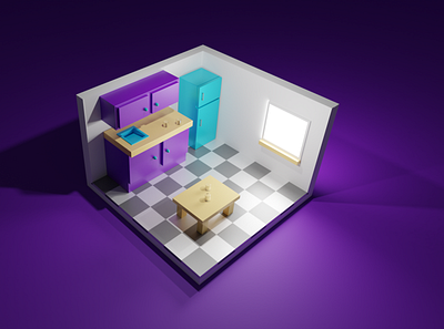 A mini kitchen 3d branding design graphic design illustration