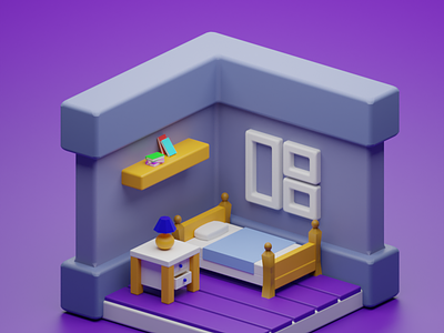 Isometric 3D Bedroom