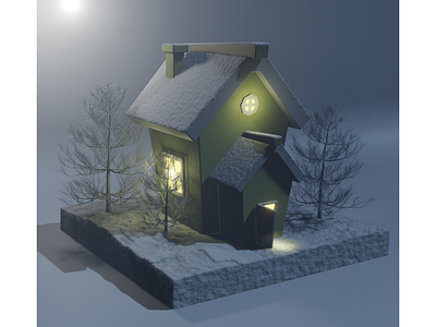 A snowy winter House