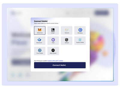 Connect Wallet Page branding connect wallet design graphic design ui user interface ux