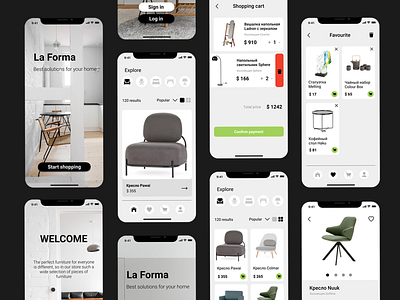 Design Furniture Shop App app design application design figma minimalism ui