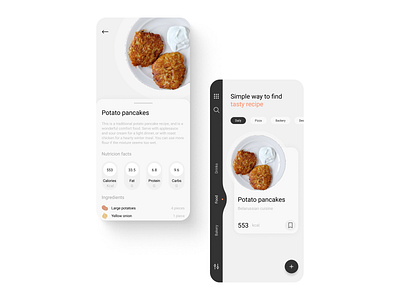 Recipe app design application dailyui design figma ui