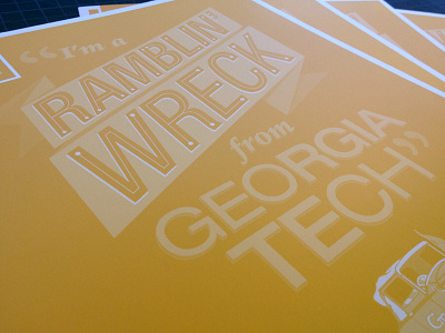 Georgia Tech Pocket Folder custom type one color pms 124 print type type treatment yellow