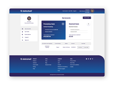 Debtshelf - Debt Collection and Support Platform admin code debt developement developer development portal ui vue vuejs