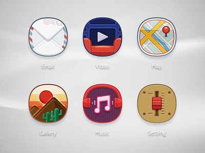 LEWAOS ICONS P1 email icon mobile music rex setting ui video