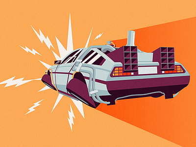 DeLorean DMC-12 flat illustration