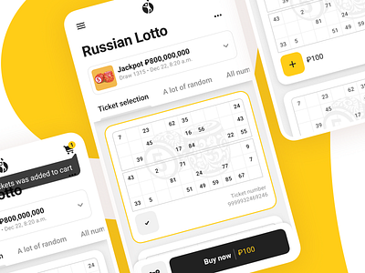 Stoloto Lottery Page app checkout ecommerce lottery mobile product ui ux