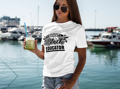 SUPPORT BLACK EDUCATOR T SHIRT DESIGN sketch