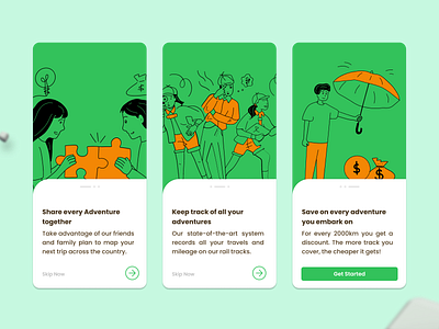 Onboarding Screens design mobile app product design transportation app ui ux
