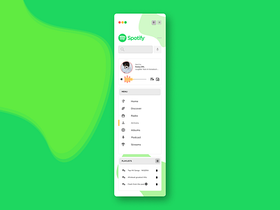 Spotify Navigation Bar design graphic design ui ux