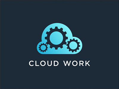 cloud work logo design