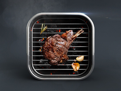Grill 3d food icon