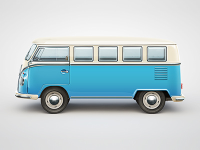 VW van car hippie illustration photohop