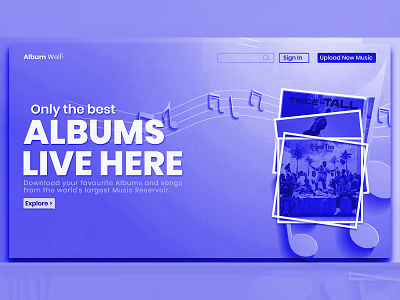 Home Page UI Design For A Music Website branding design graphic design ui ui design ux