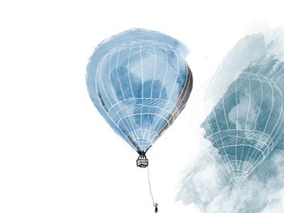 Hot air balloon dreaming artist concept art graphic design illustration