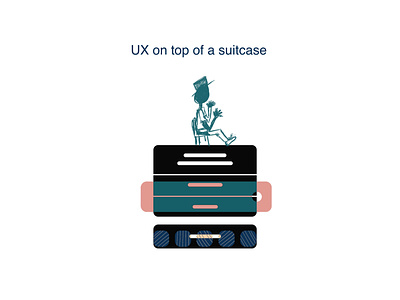 UX on top of a suitcase concept graphicdesign graphicux illustration sketch ux