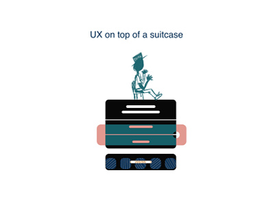 UX on top of a suitcase concept graphicdesign graphicux illustration sketch ux