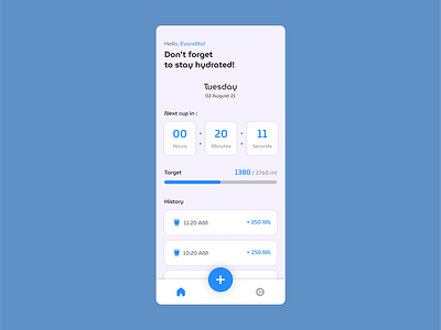 Countdown Timer (Drink Tracker) - Daily UI 014 design graphic design ui ux
