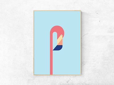 flamingo animal flamingo illustration pink poster print vector wall art wall posters