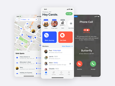 Sircle Personal Safety App branding circle design interaction design ios logo map personal product design safe safety ui ux ux research visual design