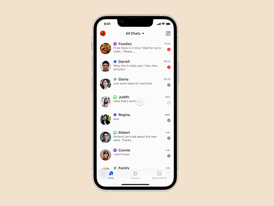 All your messenger services in one place app contact design dream facebook figma imessage interaction design message messenger minimal product design prototype signal ui userexperience ux whatsapp