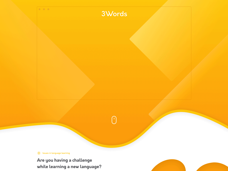 3Words animation chrome extension figma inspiration landing language learning module orange popup transitions translator ui ux