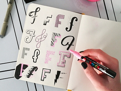 a study in f hand lettering lettering posca sketchbook