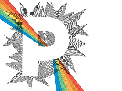 Prism dropcap geometric hand lettering illustration lettering rainbow